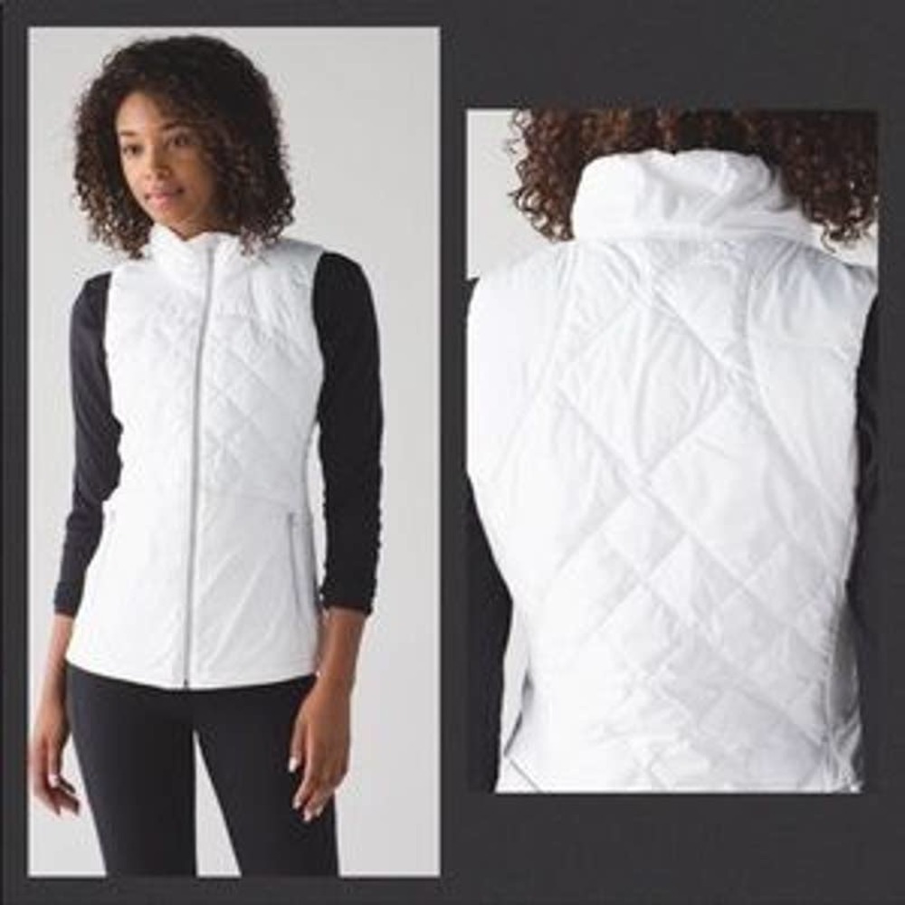 Lululemon Down For A Run Vest White Sz 6 Goose Down Insulated Glyde